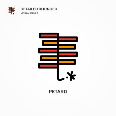 Petard vektör simgesi. Modern vektör illüstrasyon kavramları. Düzenlemesi ve kişiselleştirmesi kolay.