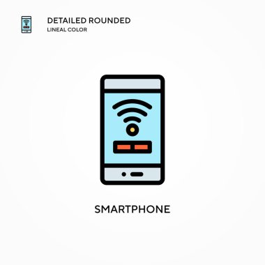 Akıllı telefon vektör simgesi. Modern vektör illüstrasyon kavramları. Düzenlemesi ve kişiselleştirmesi kolay.