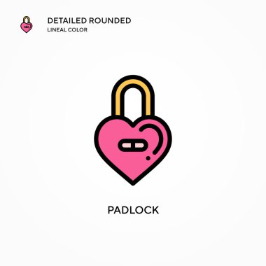 Asma kilit vektör simgesi. Modern vektör illüstrasyon kavramları. Düzenlemesi ve kişiselleştirmesi kolay.