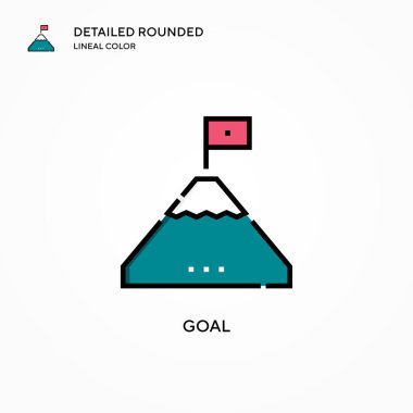 Hedef vektör simgesi. Modern vektör illüstrasyon kavramları. Düzenlemesi ve kişiselleştirmesi kolay.