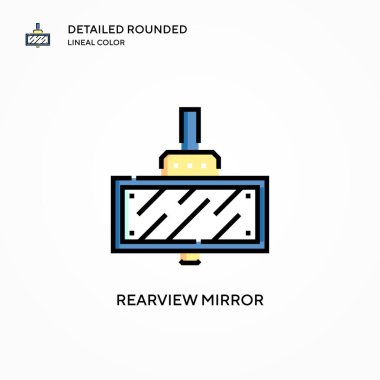 Dikiz aynası vektör simgesi. Modern vektör illüstrasyon kavramları. Düzenlemesi ve kişiselleştirmesi kolay.