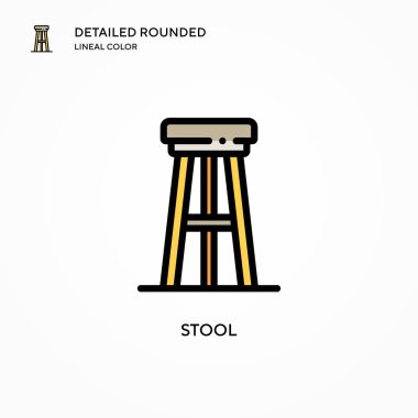 Tabure vektör simgesi. Modern vektör illüstrasyon kavramları. Düzenlemesi ve kişiselleştirmesi kolay.