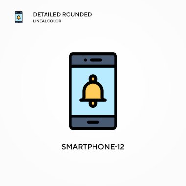 Akıllı Telefon-12 vektör simgesi. Modern vektör illüstrasyon kavramları. Düzenlemesi ve kişiselleştirmesi kolay.
