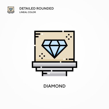Elmas vektör simgesi. Modern vektör illüstrasyon kavramları. Düzenlemesi ve kişiselleştirmesi kolay.
