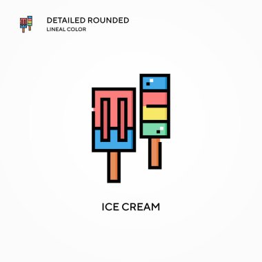 Dondurma vektör simgesi. Modern vektör illüstrasyon kavramları. Düzenlemesi ve kişiselleştirmesi kolay.