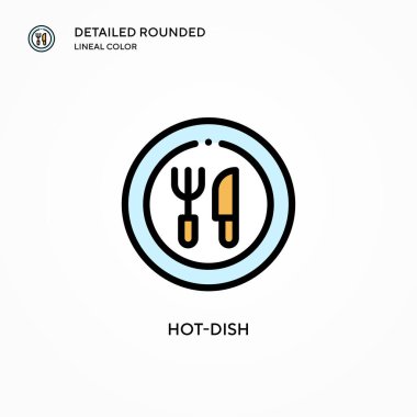 Sıcak yemek vektör simgesi. Modern vektör illüstrasyon kavramları. Düzenlemesi ve kişiselleştirmesi kolay.