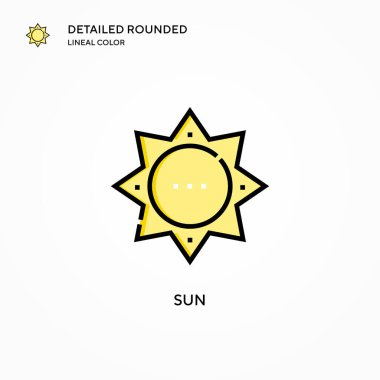 Güneş vektör simgesi. Modern vektör illüstrasyon kavramları. Düzenlemesi ve kişiselleştirmesi kolay.