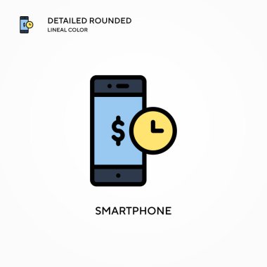 Akıllı telefon vektör simgesi. Modern vektör illüstrasyon kavramları. Düzenlemesi ve kişiselleştirmesi kolay.