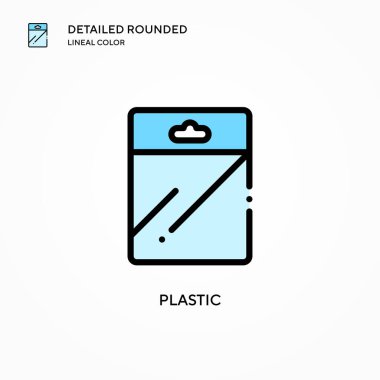 Plastik vektör simgesi. Modern vektör illüstrasyon kavramları. Düzenlemesi ve kişiselleştirmesi kolay.