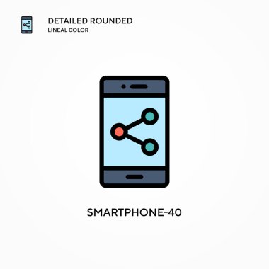 Akıllı telefon-40 vektör simgesi. Modern vektör illüstrasyon kavramları. Düzenlemesi ve kişiselleştirmesi kolay.