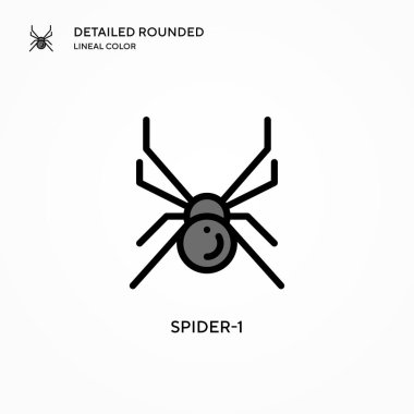 Örümcek-1 vektör simgesi. Modern vektör illüstrasyon kavramları. Düzenlemesi ve kişiselleştirmesi kolay.