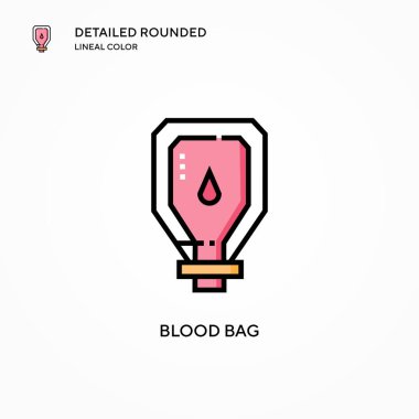 Kan torbası vektör simgesi. Modern vektör illüstrasyon kavramları. Düzenlemesi ve kişiselleştirmesi kolay.