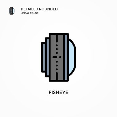 Fisheye vektör simgesi. Modern vektör illüstrasyon kavramları. Düzenlemesi ve kişiselleştirmesi kolay.