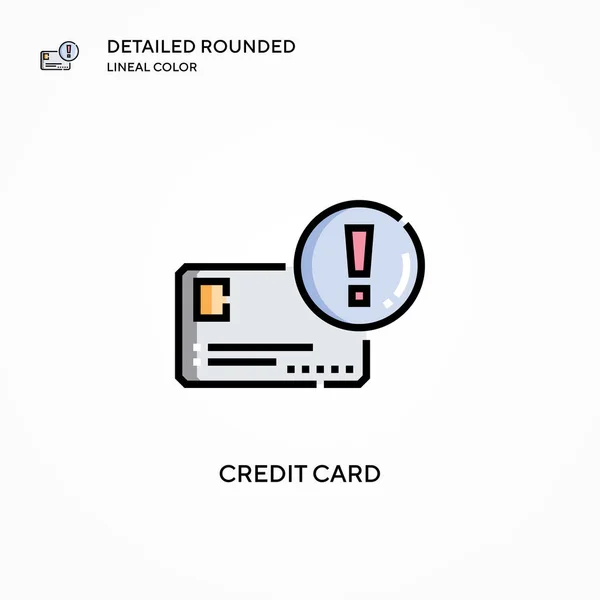 Ícone Vetor Cartão Crédito Conceitos Modernos Ilustração Vetorial Fácil Editar —  Vetores de Stock