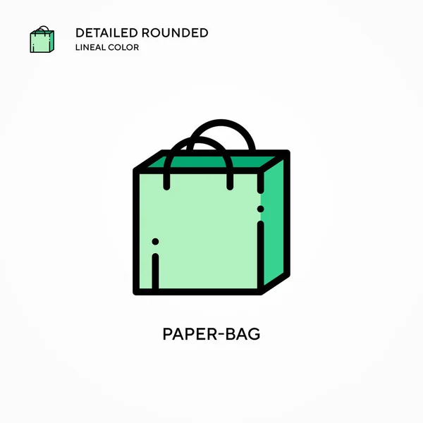 Icono Vector Bolsa Papel Conceptos Modernos Ilustración Vectorial Fácil Editar — Vector de stock