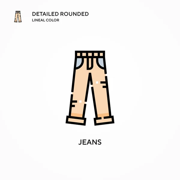 Jeans Vectoricoon Moderne Vector Illustratie Concepten Eenvoudig Bewerken Aan Passen — Stockvector