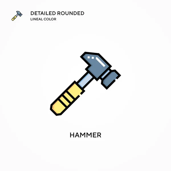 Hammer Vektor Symbol Moderne Konzepte Zur Vektorillustration Einfach Bearbeiten Und — Stockvektor