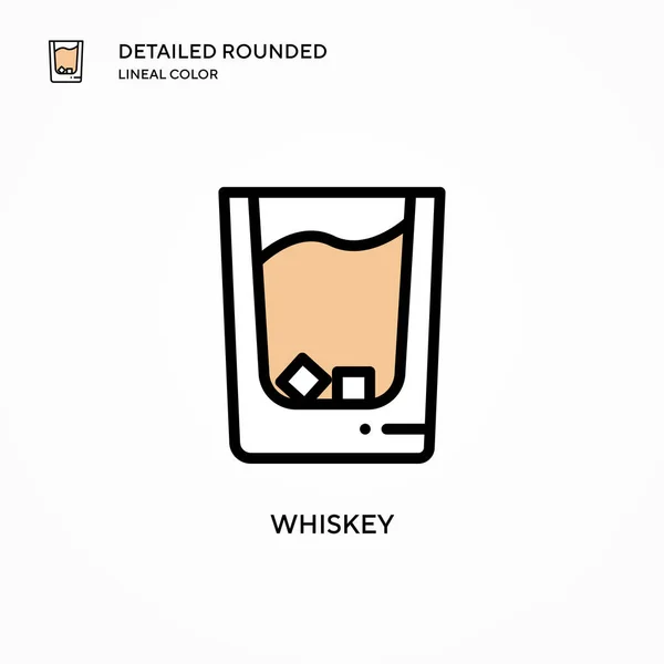 Icono Vector Whisky Conceptos Modernos Ilustración Vectorial Fácil Editar Personalizar — Archivo Imágenes Vectoriales