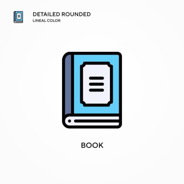 Kitap vektör simgesi. Modern vektör illüstrasyon kavramları. Düzenlemesi ve kişiselleştirmesi kolay.