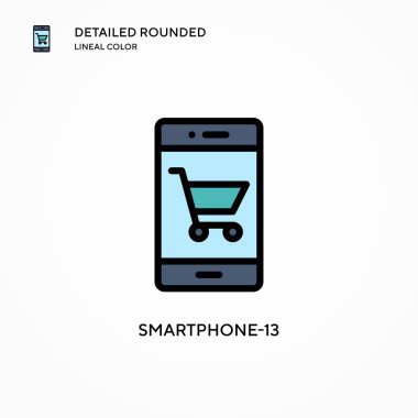 Akıllı Telefon 13 vektör simgesi. Modern vektör illüstrasyon kavramları. Düzenlemesi ve kişiselleştirmesi kolay.