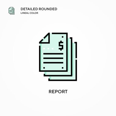 Vektör simgesini rapor et. Modern vektör illüstrasyon kavramları. Düzenlemesi ve kişiselleştirmesi kolay.