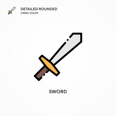 Kılıç vektör simgesi. Modern vektör illüstrasyon kavramları. Düzenlemesi ve kişiselleştirmesi kolay.