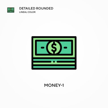 Money-1 vektör simgesi. Modern vektör illüstrasyon kavramları. Düzenlemesi ve kişiselleştirmesi kolay.
