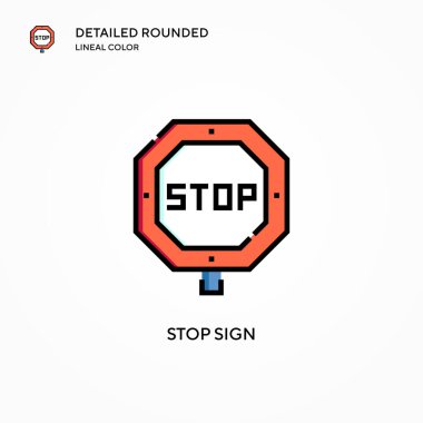 Dur işareti vektör simgesi. Modern vektör illüstrasyon kavramları. Düzenlemesi ve kişiselleştirmesi kolay.