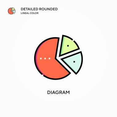 Diyagram vektör simgesi. Modern vektör illüstrasyon kavramları. Düzenlemesi ve kişiselleştirmesi kolay.