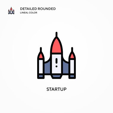 Vektör simgesini başlat. Modern vektör illüstrasyon kavramları. Düzenlemesi ve kişiselleştirmesi kolay.