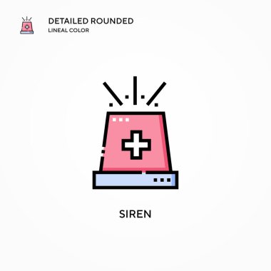 Siren vektör simgesi. Modern vektör illüstrasyon kavramları. Düzenlemesi ve kişiselleştirmesi kolay.