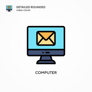 Bilgisayar vektör simgesi. Modern vektör illüstrasyon kavramları. Düzenlemesi ve kişiselleştirmesi kolay.
