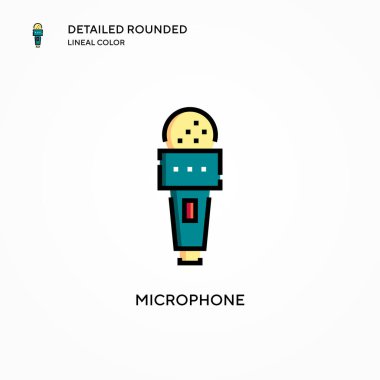 Mikrofon vektör simgesi. Modern vektör illüstrasyon kavramları. Düzenlemesi ve kişiselleştirmesi kolay.