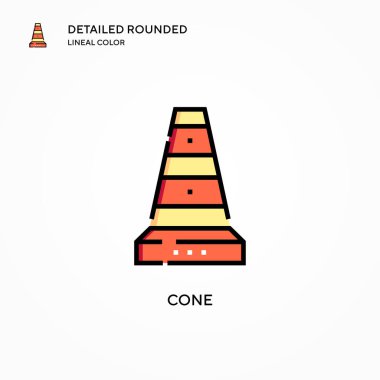 Koni vektör simgesi. Modern vektör illüstrasyon kavramları. Düzenlemesi ve kişiselleştirmesi kolay.