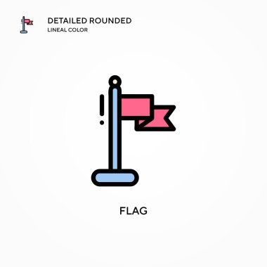 Bayrak vektör simgesi. Modern vektör illüstrasyon kavramları. Düzenlemesi ve kişiselleştirmesi kolay.