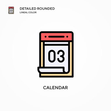 Takvim vektör simgesi. Modern vektör illüstrasyon kavramları. Düzenlemesi ve kişiselleştirmesi kolay.