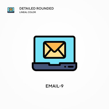 E- posta-9 vektör simgesi. Modern vektör illüstrasyon kavramları. Düzenlemesi ve kişiselleştirmesi kolay.