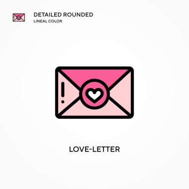 Aşk mektubu vektör simgesi. Modern vektör illüstrasyon kavramları. Düzenlemesi ve kişiselleştirmesi kolay.