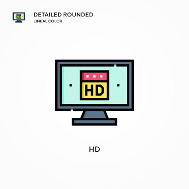 Hd vektör simgesi. Modern vektör illüstrasyon kavramları. Düzenlemesi ve kişiselleştirmesi kolay.