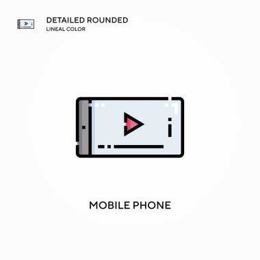 Cep telefonu vektör simgesi. Modern vektör illüstrasyon kavramları. Düzenlemesi ve kişiselleştirmesi kolay.
