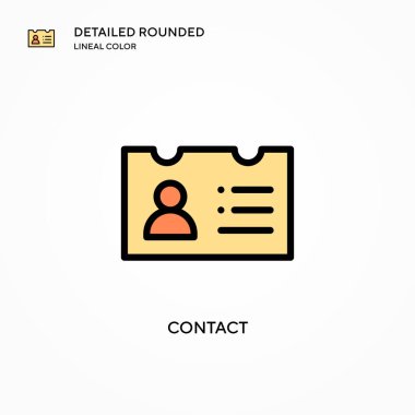 Kontak vektör simgesi. Modern vektör illüstrasyon kavramları. Düzenlemesi ve kişiselleştirmesi kolay.