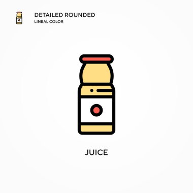 Meyve suyu vektörü ikonu. Modern vektör illüstrasyon kavramları. Düzenlemesi ve kişiselleştirmesi kolay.