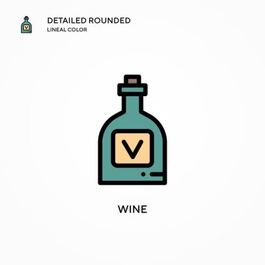 Şarap vektör simgesi. Modern vektör illüstrasyon kavramları. Düzenlemesi ve kişiselleştirmesi kolay.