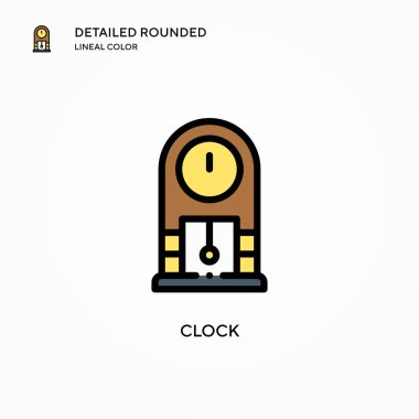 Saat vektör simgesi. Modern vektör illüstrasyon kavramları. Düzenlemesi ve kişiselleştirmesi kolay.