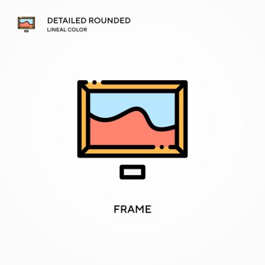Çerçeve vektör simgesi. Modern vektör illüstrasyon kavramları. Düzenlemesi ve kişiselleştirmesi kolay.