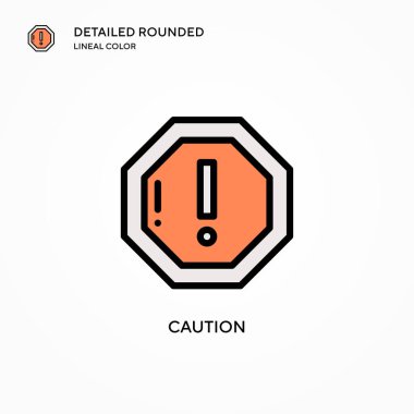 Dikkat vektör simgesi. Modern vektör illüstrasyon kavramları. Düzenlemesi ve kişiselleştirmesi kolay.