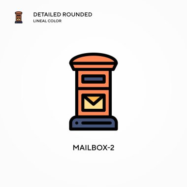 Posta kutusu-2 vektör simgesi. Modern vektör illüstrasyon kavramları. Düzenlemesi ve kişiselleştirmesi kolay.
