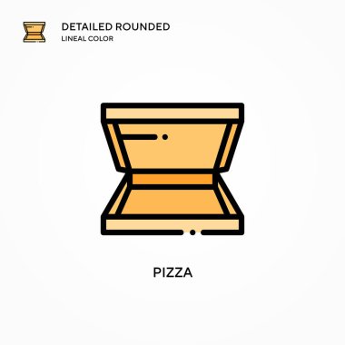 Pizza vektör simgesi. Modern vektör illüstrasyon kavramları. Düzenlemesi ve kişiselleştirmesi kolay.