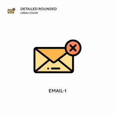 E- posta-1 vektör simgesi. Modern vektör illüstrasyon kavramları. Düzenlemesi ve kişiselleştirmesi kolay.