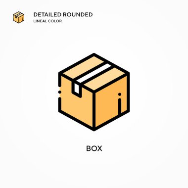 Kutu vektör simgesi. Modern vektör illüstrasyon kavramları. Düzenlemesi ve kişiselleştirmesi kolay.
